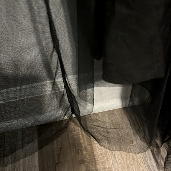 Black Maxi spaghetti strap XL dress with Tulle. High split skirt - Picture 8 of 8